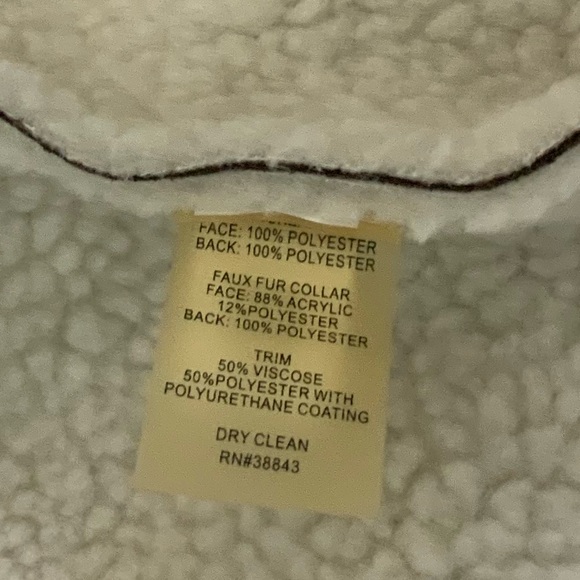 Tahari Faux Fur Collar Zip Front  Moto Jacket - Picture 7 of 13